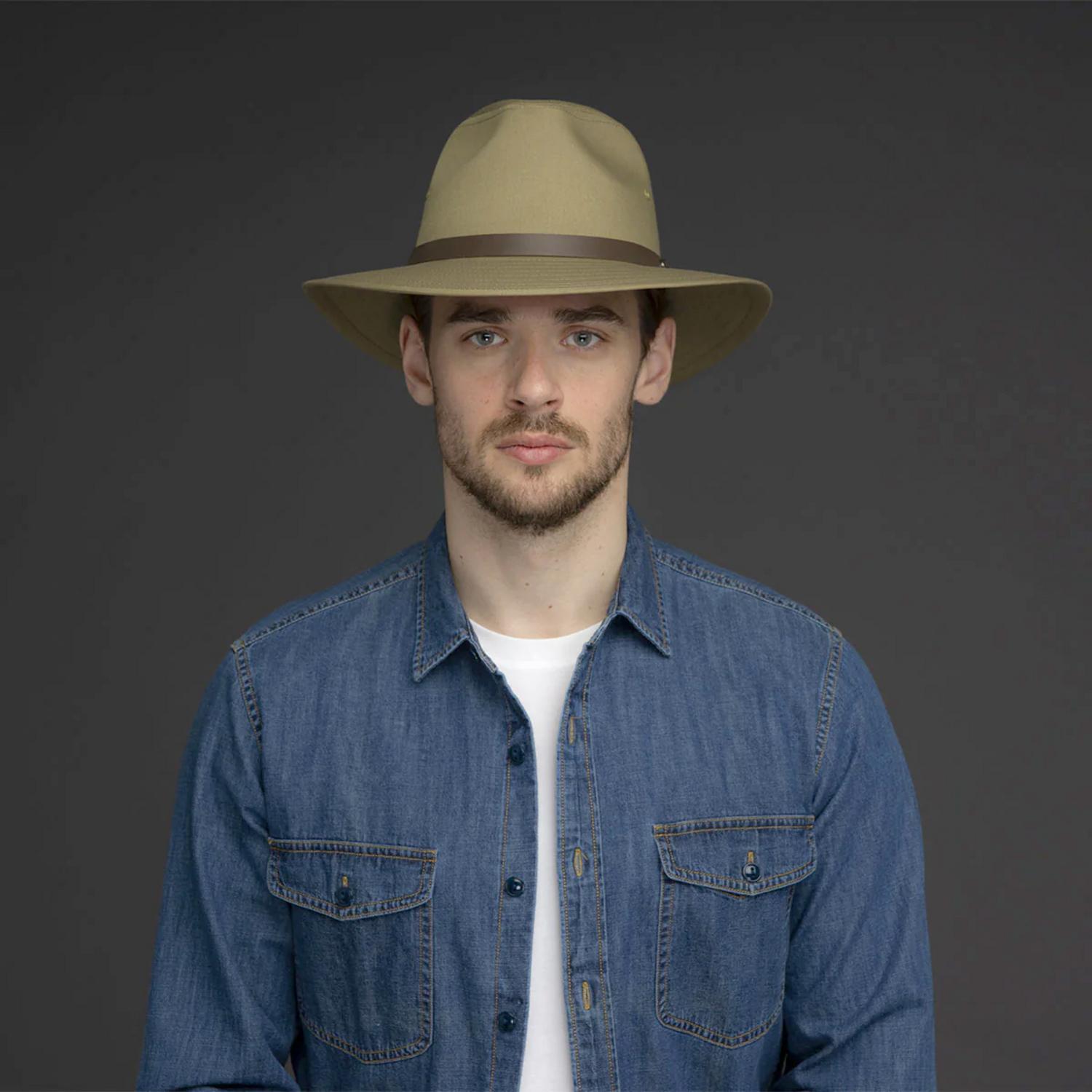 Bailey 1922 | Dalton Cotton Blend Rain Safari Fedora Hat | 147433 | lsmtwo | TAN