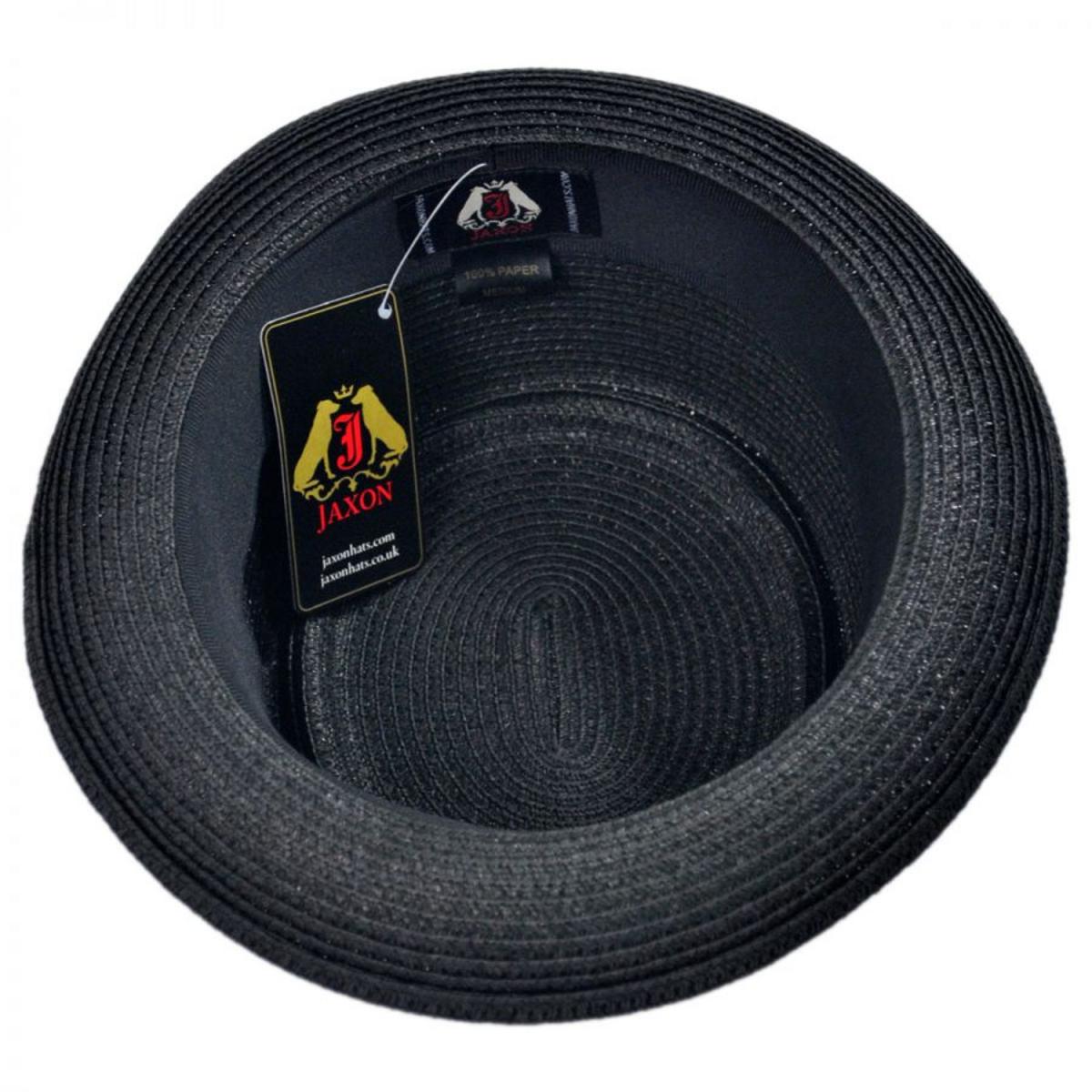Jaxon Hats | Toyo Straw Braid Pork Pie Hat | 128501 | under | BLACK