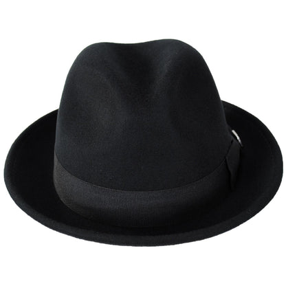 Stacy Adams | Bracco Wool Felt Fedora Hat | 130428 | front | BLACK/BROWN
