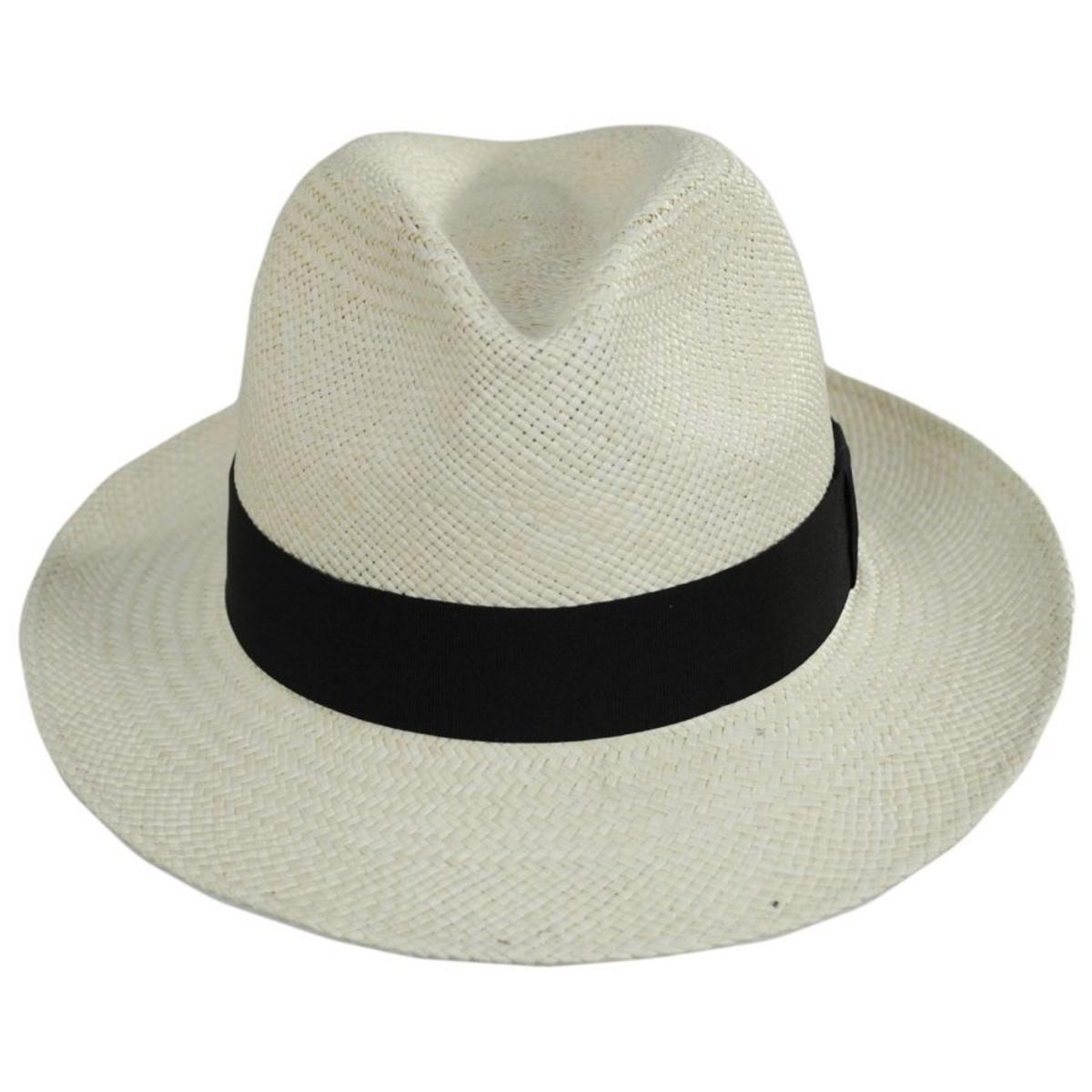 Bigalli | Puerto Cayo Panama Straw Fedora Hat | 129218 | front | NATURAL