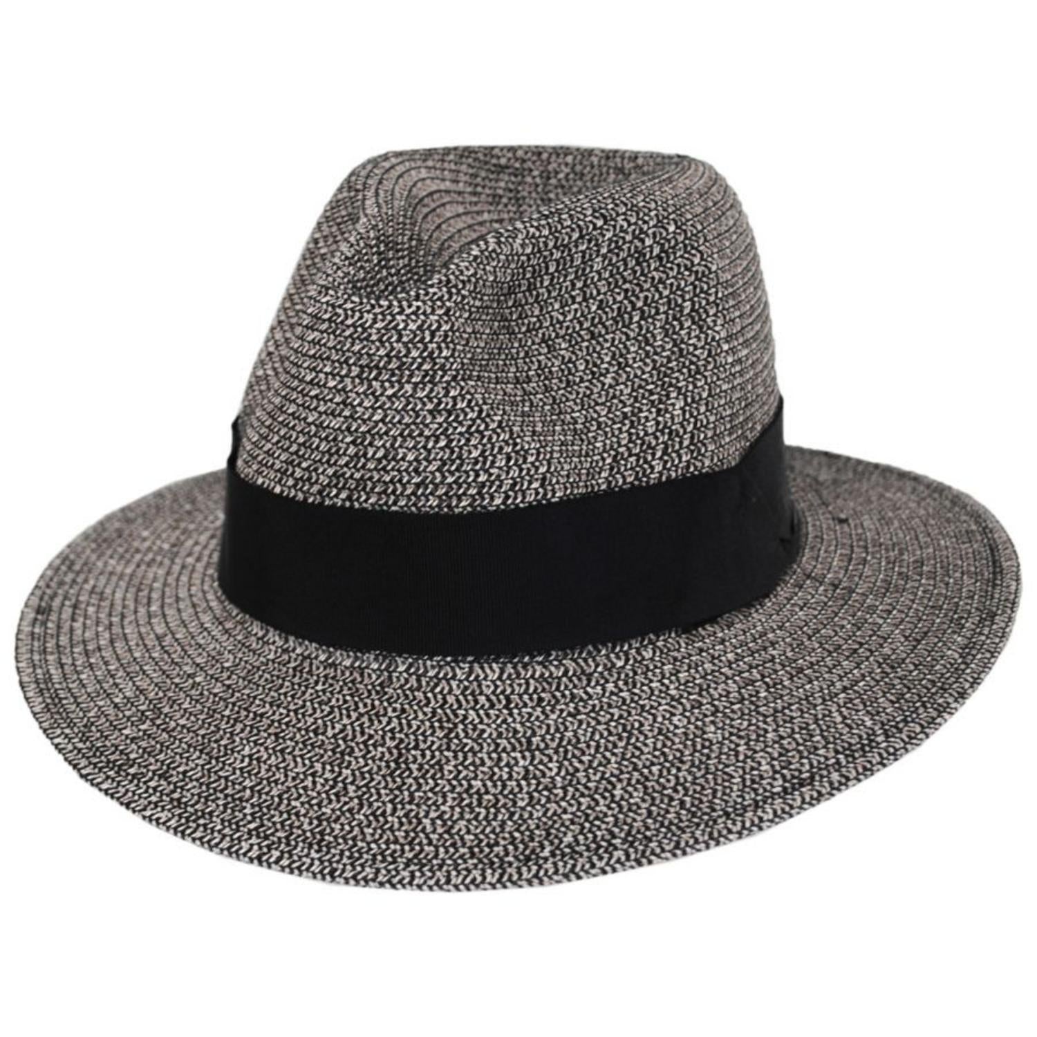 Bailey 1922 | Mullan Toyo Straw Blend Safari Fedora Hat | 127773 | lead | BLACK