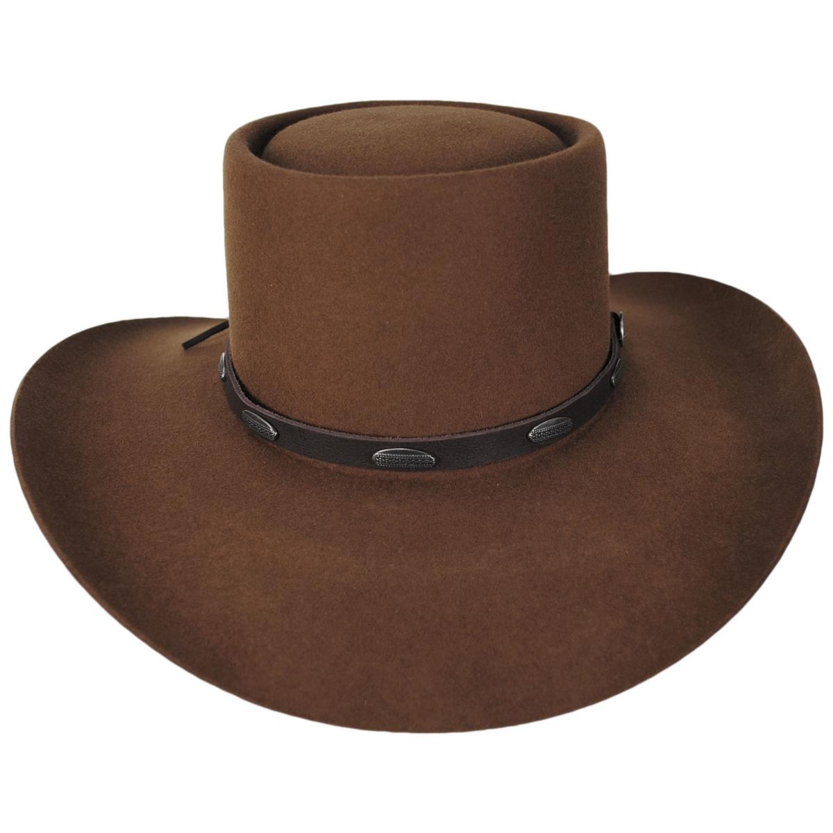 Stetson | Wild Bunch Wool Felt Gambler Hat | 130744 | front | COGNAC