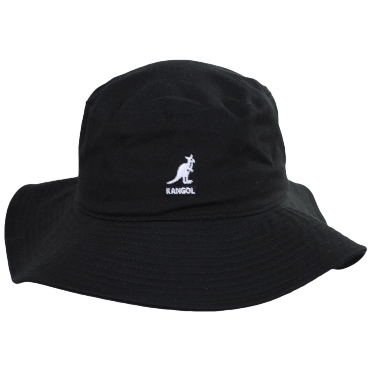 Kangol | Washed Cotton Fisherman Bucket Hat | 185803 | front | BLACK