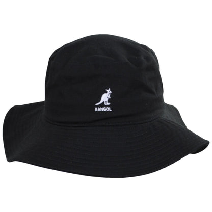 Kangol | Washed Cotton Fisherman Bucket Hat | 185803 | front | BLACK