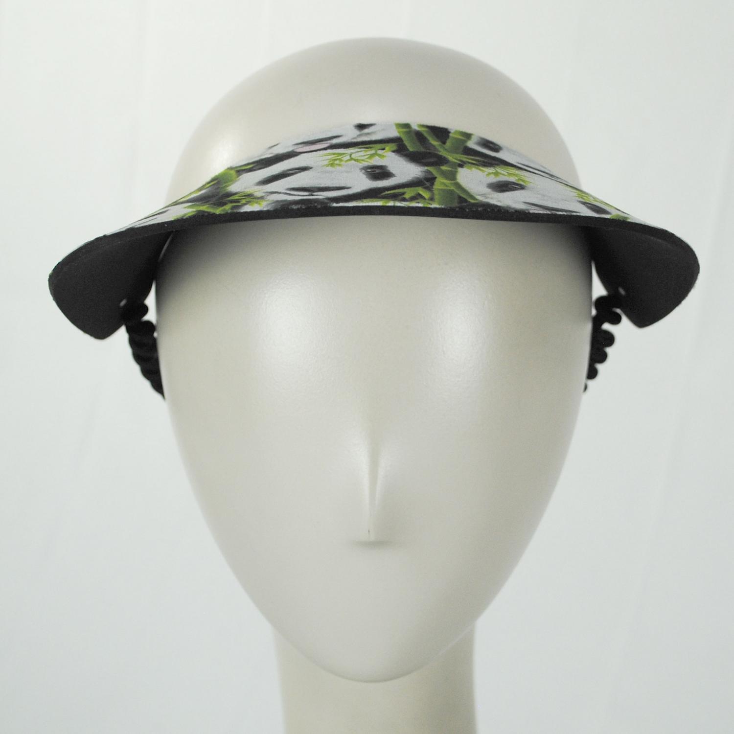 The Incredible Sunvisor | Springlace Pandas Sunvisor | 196376 | front | BLACK/WHITE