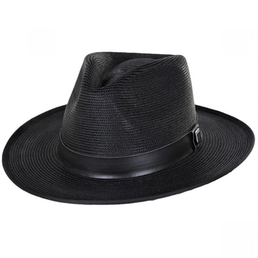 Stacy Adams | Max Braided Fedora Hat | 126253 | lead | BLACK