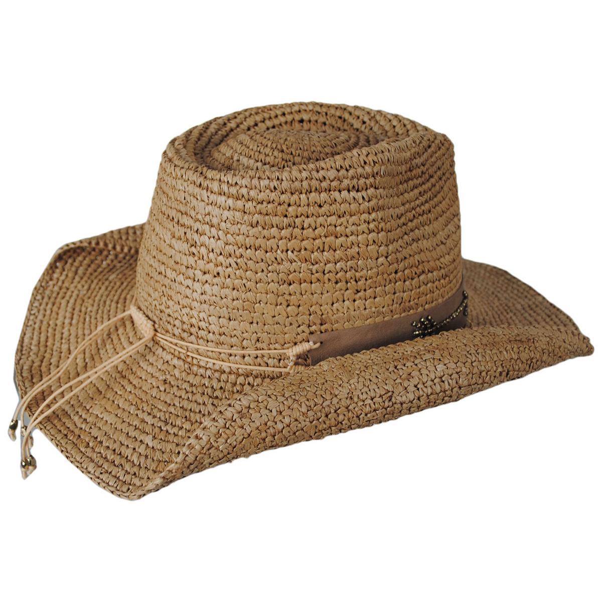 NIKKI BEACH | Charlee Crochet Raffia Straw Western Hat | 102661 | profile | COCOA