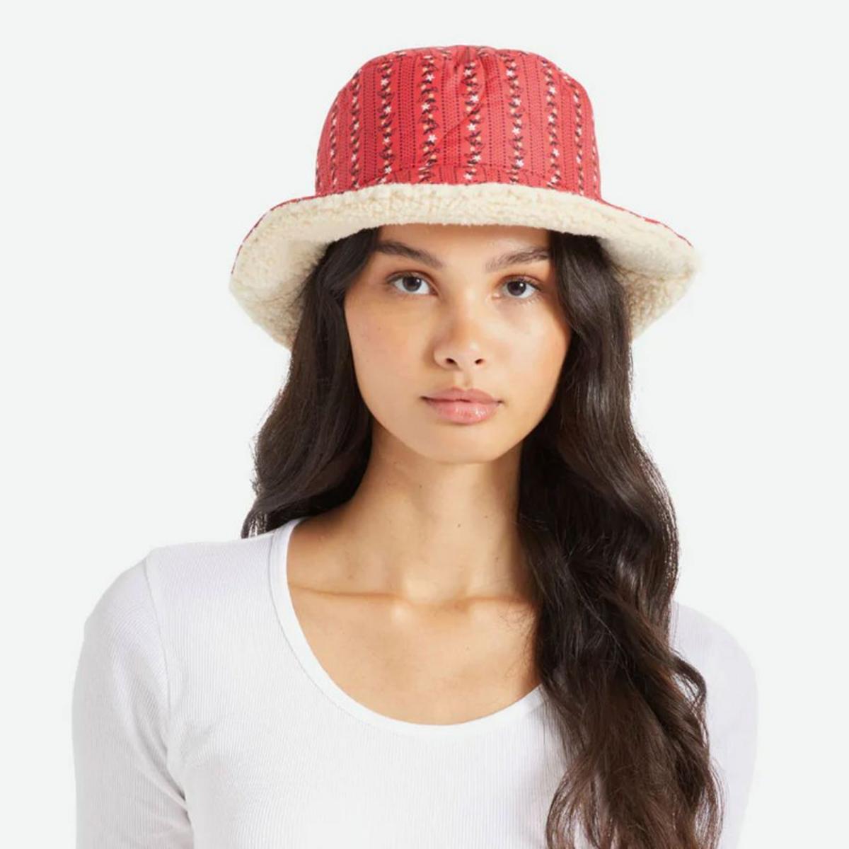 BRIXTON HATS | Petra Sherpa Reversible Bucket Hat | 185539 | lsfone | PRAIRIE FLORAL/DOVE