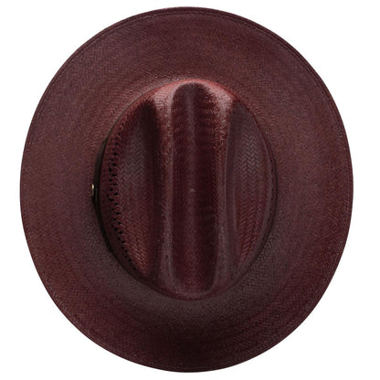 Stetson | Redwood Shantung Straw Open Road Western Hat | 127058 | top | REDWOOD