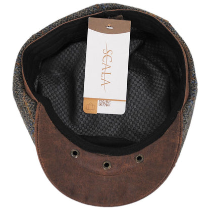 Scala | Finnbar Wool Blend Tweed Newsboy Cap | 160172 | under | BROWN