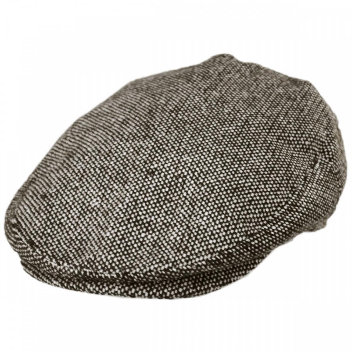 Jaxon Hats | Marl Tweed Wool Blend Ivy Cap | 167751 | lead | BROWN