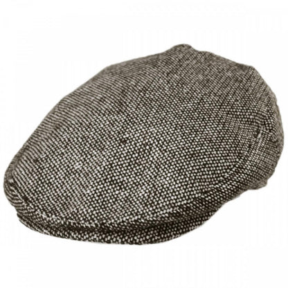 Jaxon Hats | Marl Tweed Wool Blend Ivy Cap | 167751 | lead | BROWN