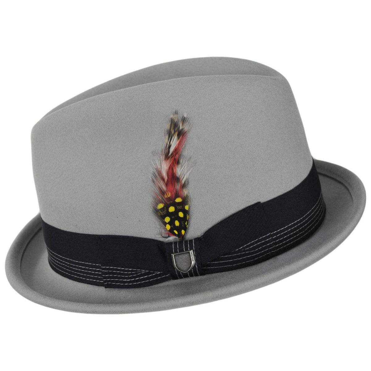 BRIXTON HATS | Gain Wool Felt Fedora Hat | 135600 | profile | LIGHT GREY/MIDNIGHT