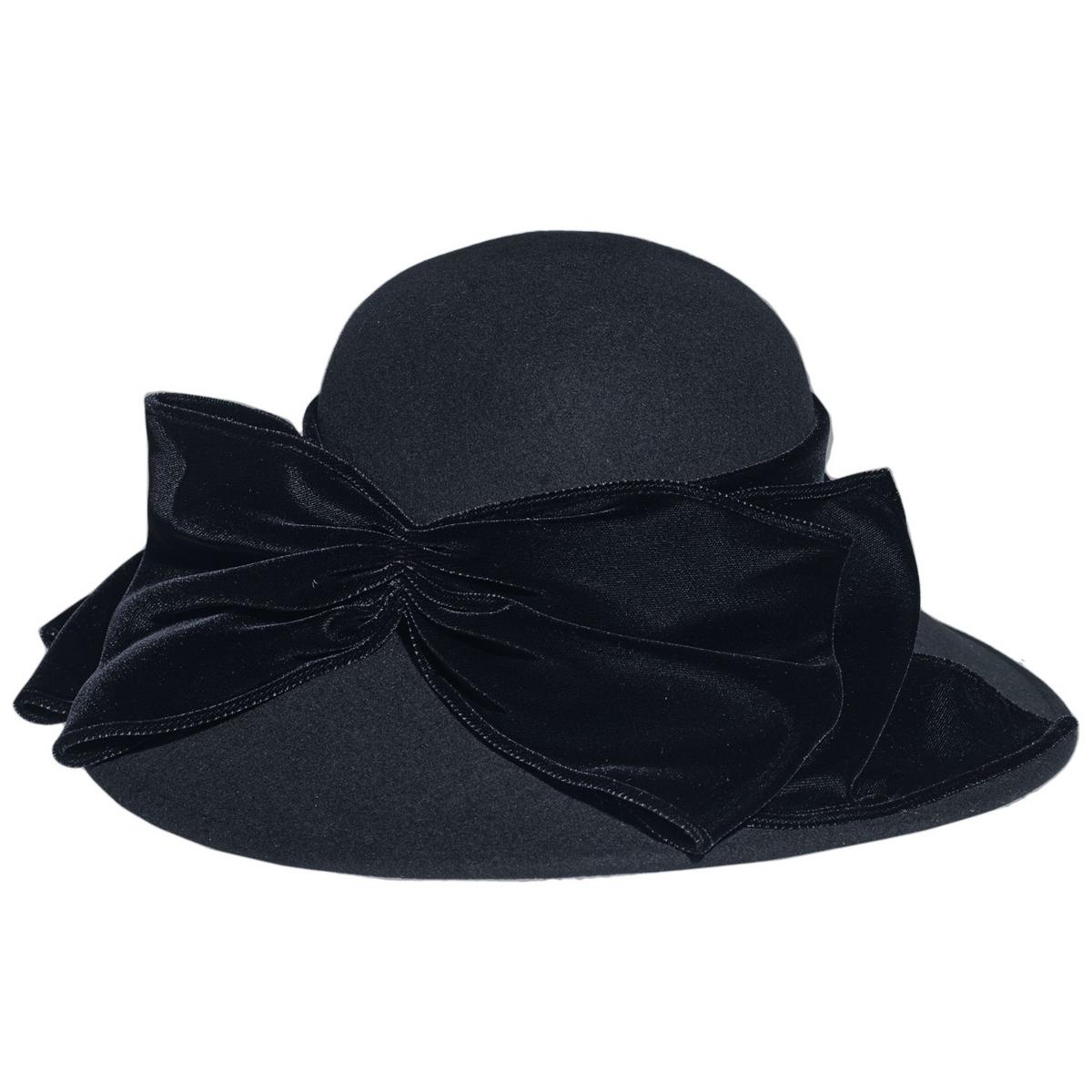 Toucan Collection | Velvet Waterfall Wool Felt Lampshade Dress Hat - Made to Order