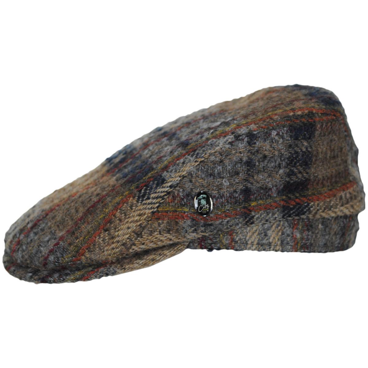 City Sport Caps | Donegal Tweed Wool Plaid Mix Ivy Cap | 175068 | profile | BROWN/GREY