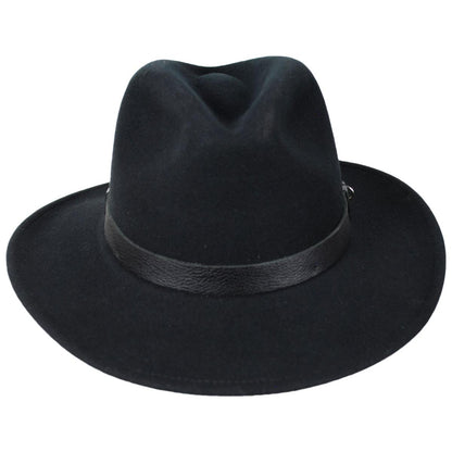Bailey Western | Redline Wool LiteFelt Safari Fedora  Hat | 133307 | front | BLACK