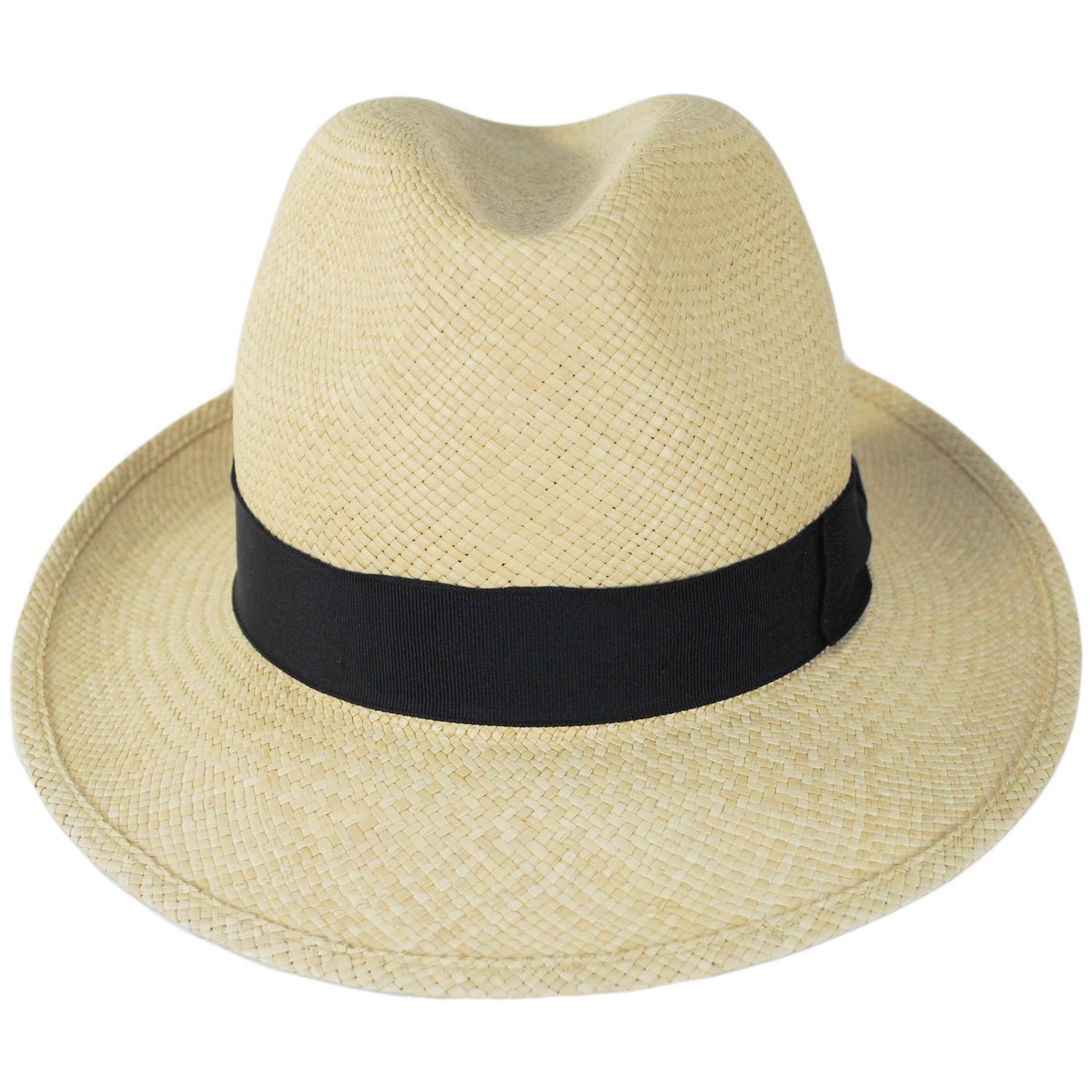 Borsalino | Quito Medio Panama Straw Fedora Hat | 126002 | front | NATURAL