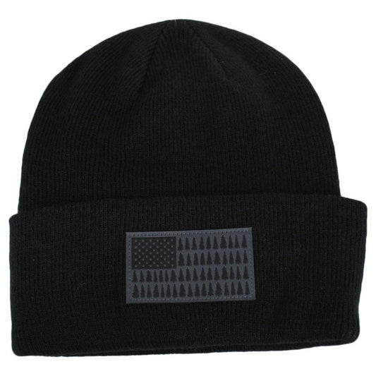 Columbia Sportswear | Tree Flag Acrylic Knit Cuffed Beanie Hat | 500739 | lead | BLACK