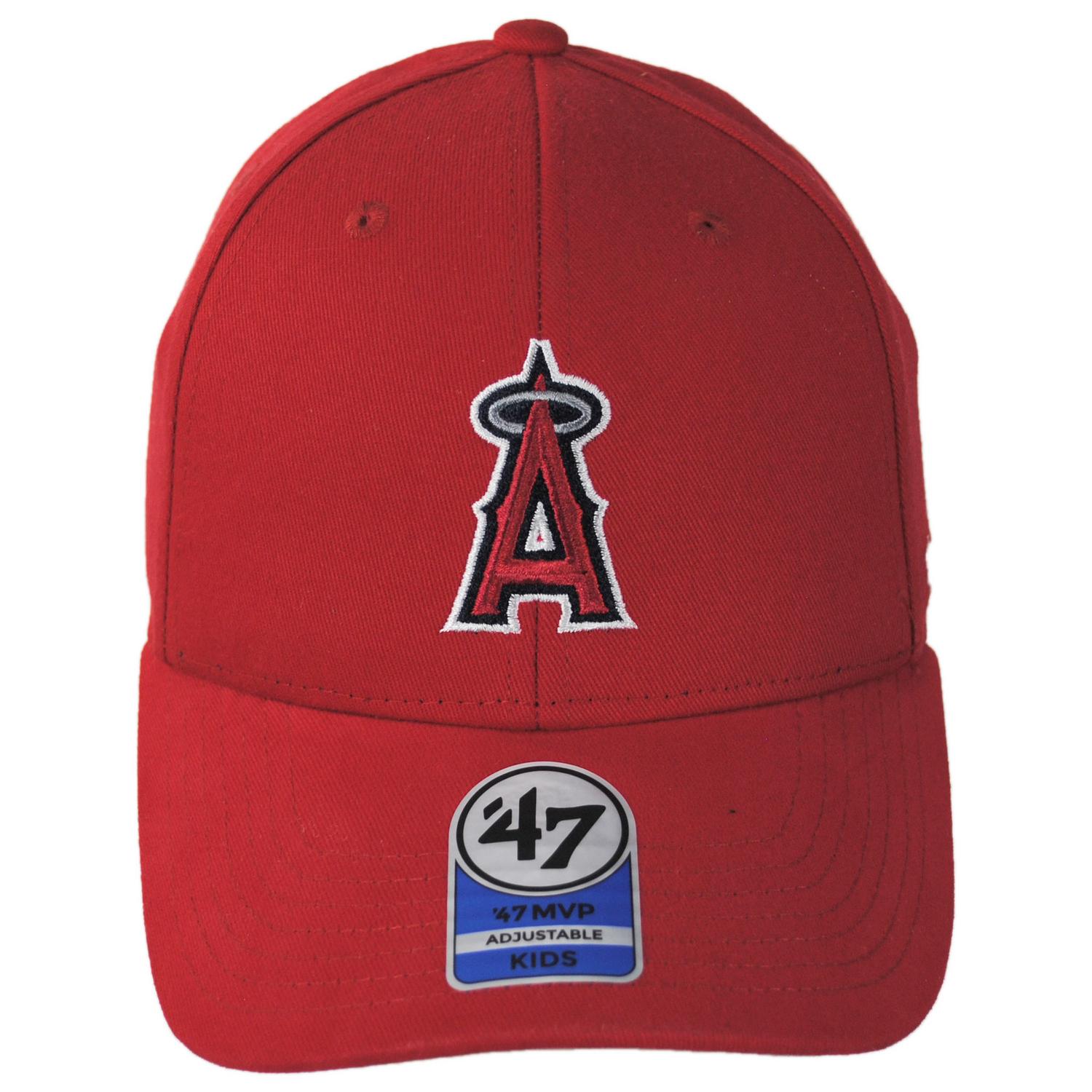 47 Brand | Kid's Los Angeles Angels of Anaheim MLB MVP Adjustable Baseball Cap | 513043 | front | RED