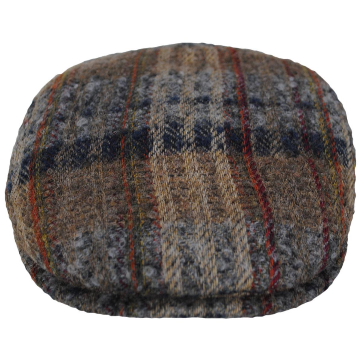 City Sport Caps | Donegal Tweed Wool Plaid Mix Ivy Cap | 175068 | front | BROWN/GREY