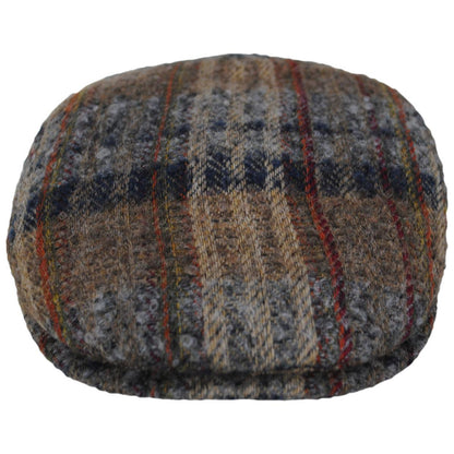 City Sport Caps | Donegal Tweed Wool Plaid Mix Ivy Cap | 175068 | front | BROWN/GREY