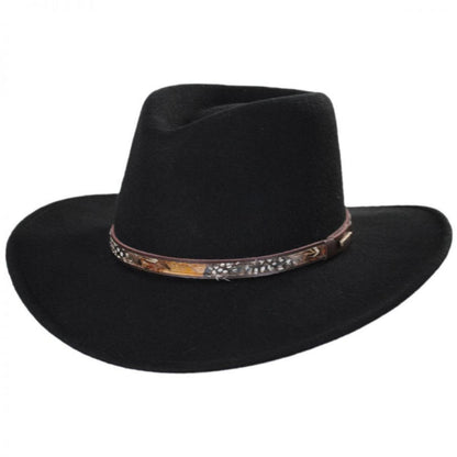Stetson | Linwood Crushable Wool Felt Outback Hat | 130682 | lead | BLACK