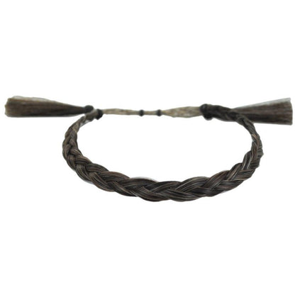 3 Regions Trade Co. | Solid Color Horse Hair Braid Double Tassel Hat Band | 601701 | lead | BROWN