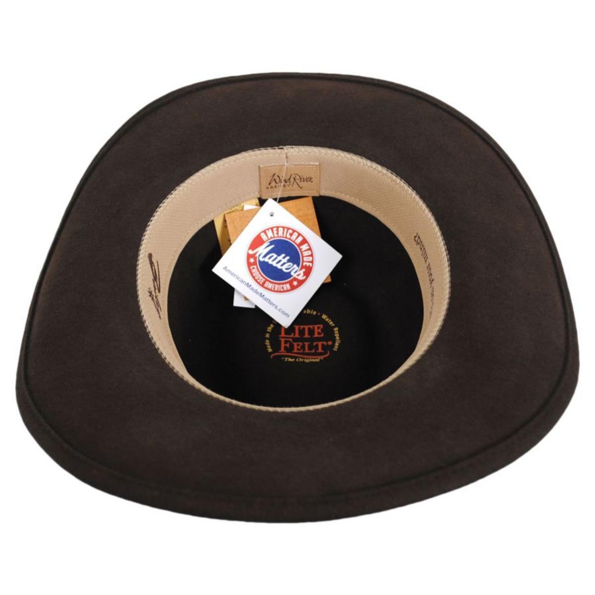 Bailey Western | Calaway Crushable LiteFelt Wool Outback Hat | 130387 | under | DARK OLIVE
