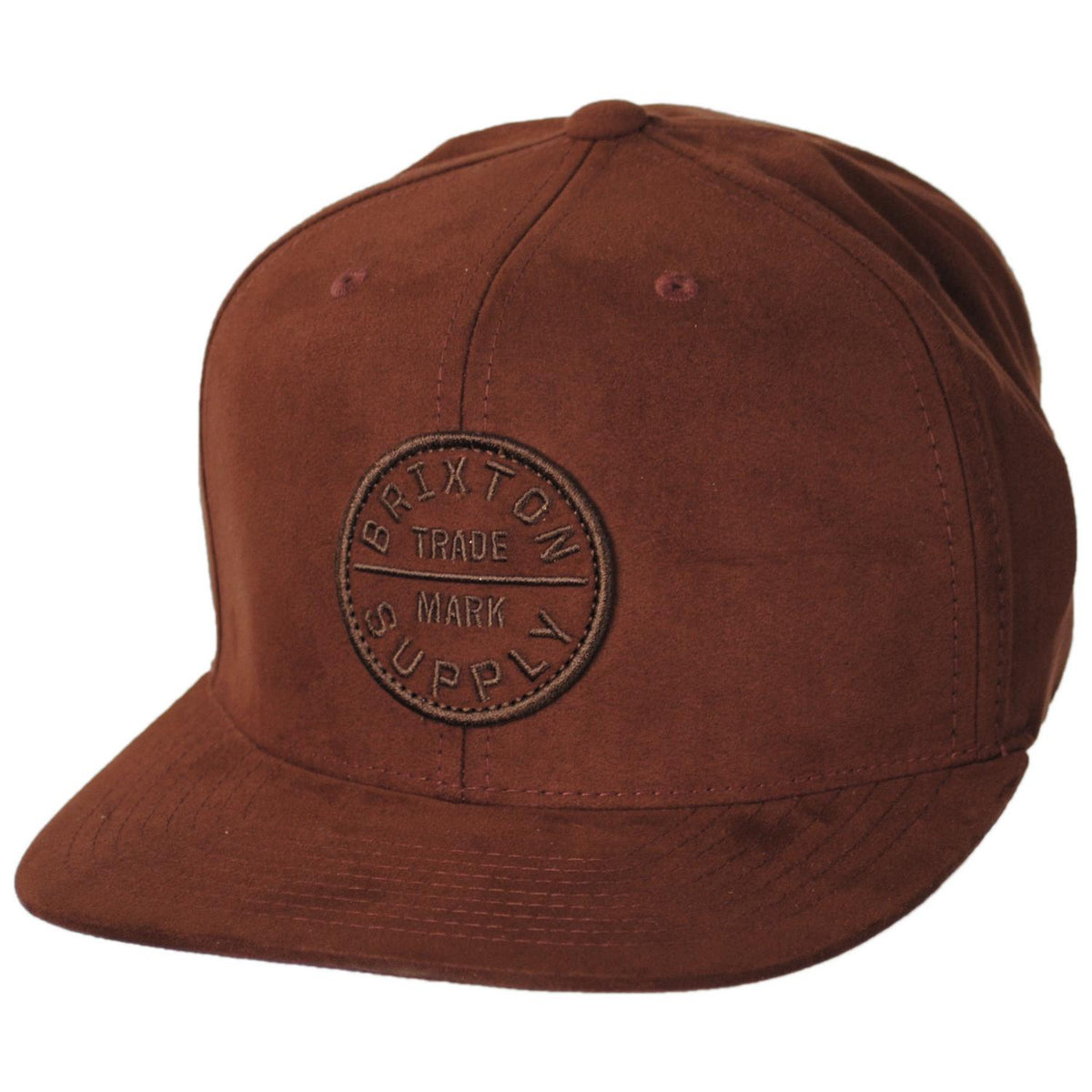 BRIXTON HATS | Oath III Vegan Suede Snapback Baseball Cap | 201713PBS | lead | PINECONE BROWN SUEDE