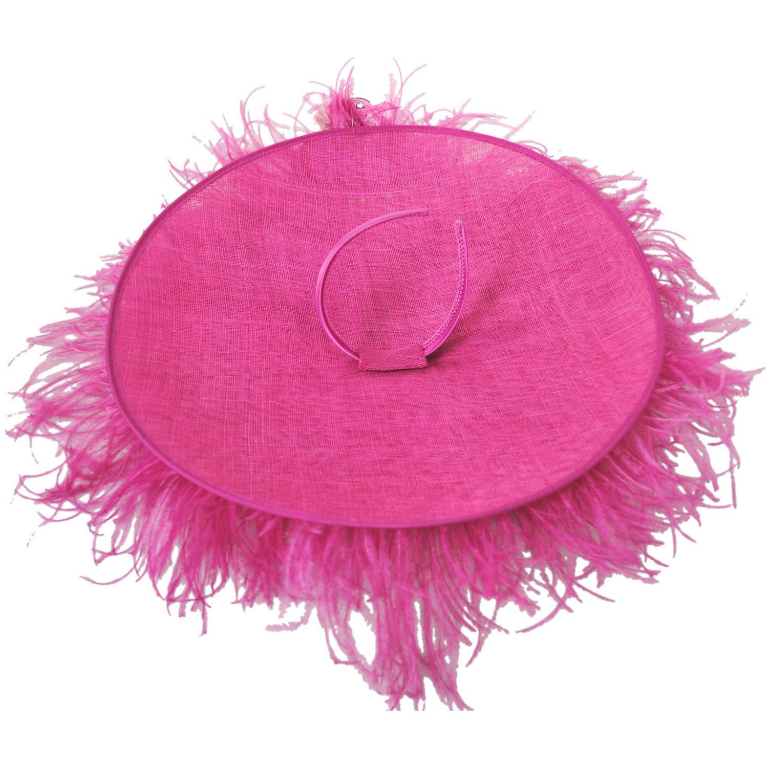 St. Julian | Ostrich Feathers & Sinamay Straw Fascinator Hat | 124279 | under | BERRY