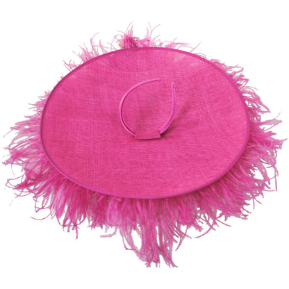 St. Julian | Ostrich Feathers & Sinamay Straw Fascinator Hat | 124279 | under | BERRY