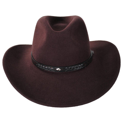 Jaxon Hats | Wyatt Wool Felt Western Cowboy Hat | 135009 | front | BROWN