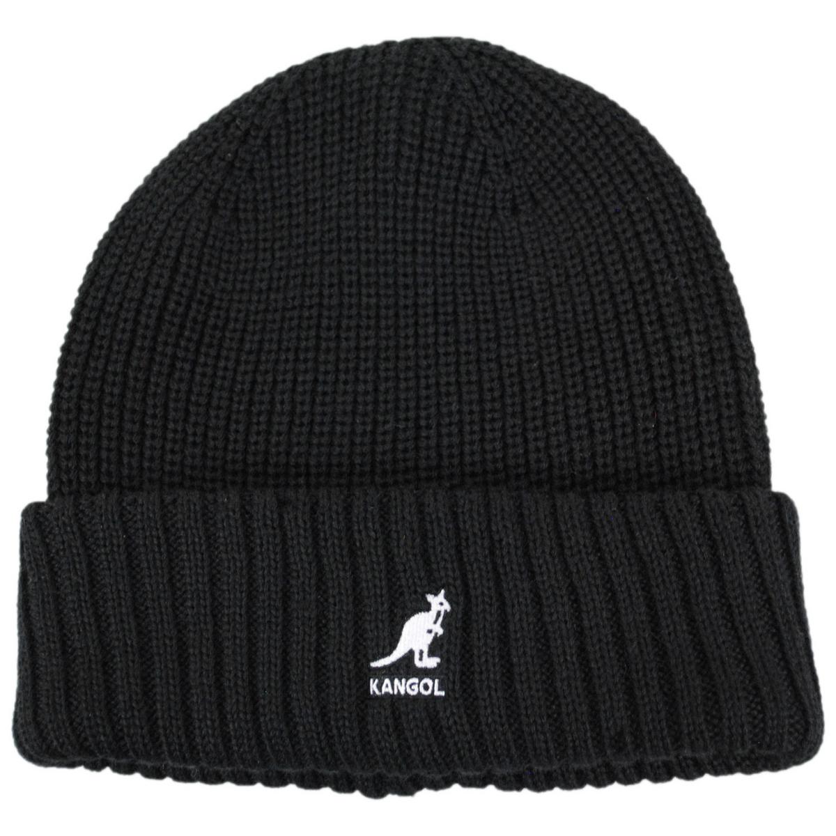 Kangol | Merino Wool Rib Beanie Hat | 500405 | lead | BLACK