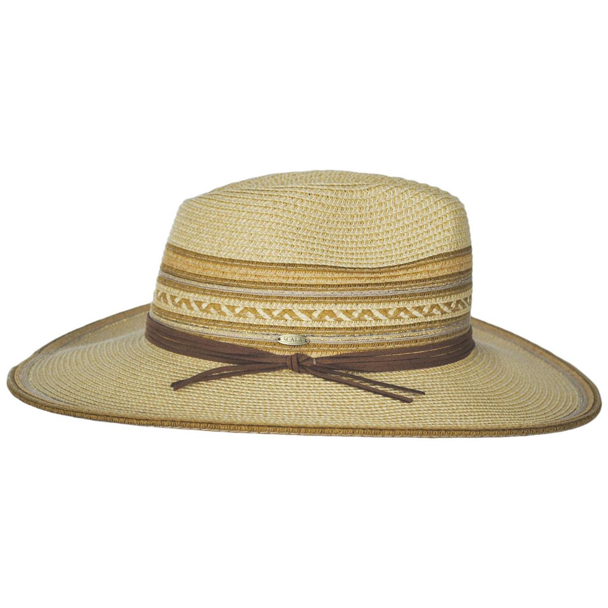 Scala | Alento Braided Toyo Straw Blend Fedora Hat | 101374 | profile | NATURAL