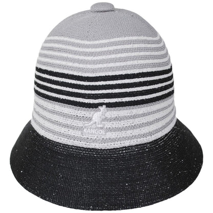 Kangol | League Tri-Color Stripe Casual Bucket Hat | 185812 | front | GREY/BLACK