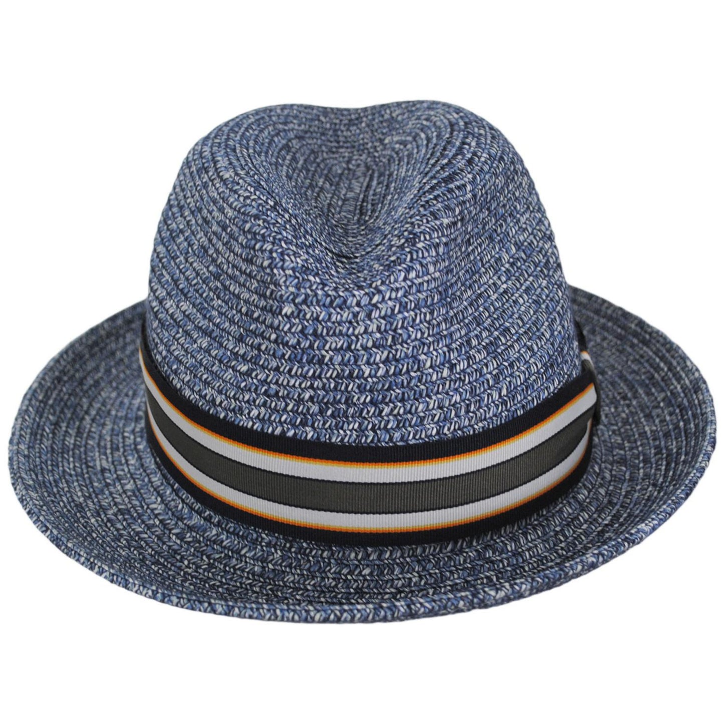 Bailey 1922 | Salem Braided Toyo Straw Fedora Hat - Heather Blue | 127810HB | front | HEATHER BLUE