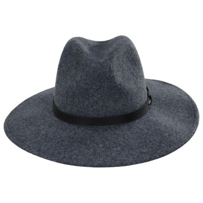 BRIXTON HATS | Field Proper Wool Felt Fedora Hat - Dark Heather Grey | 135647DHG | front | DARK HEATHER GREY