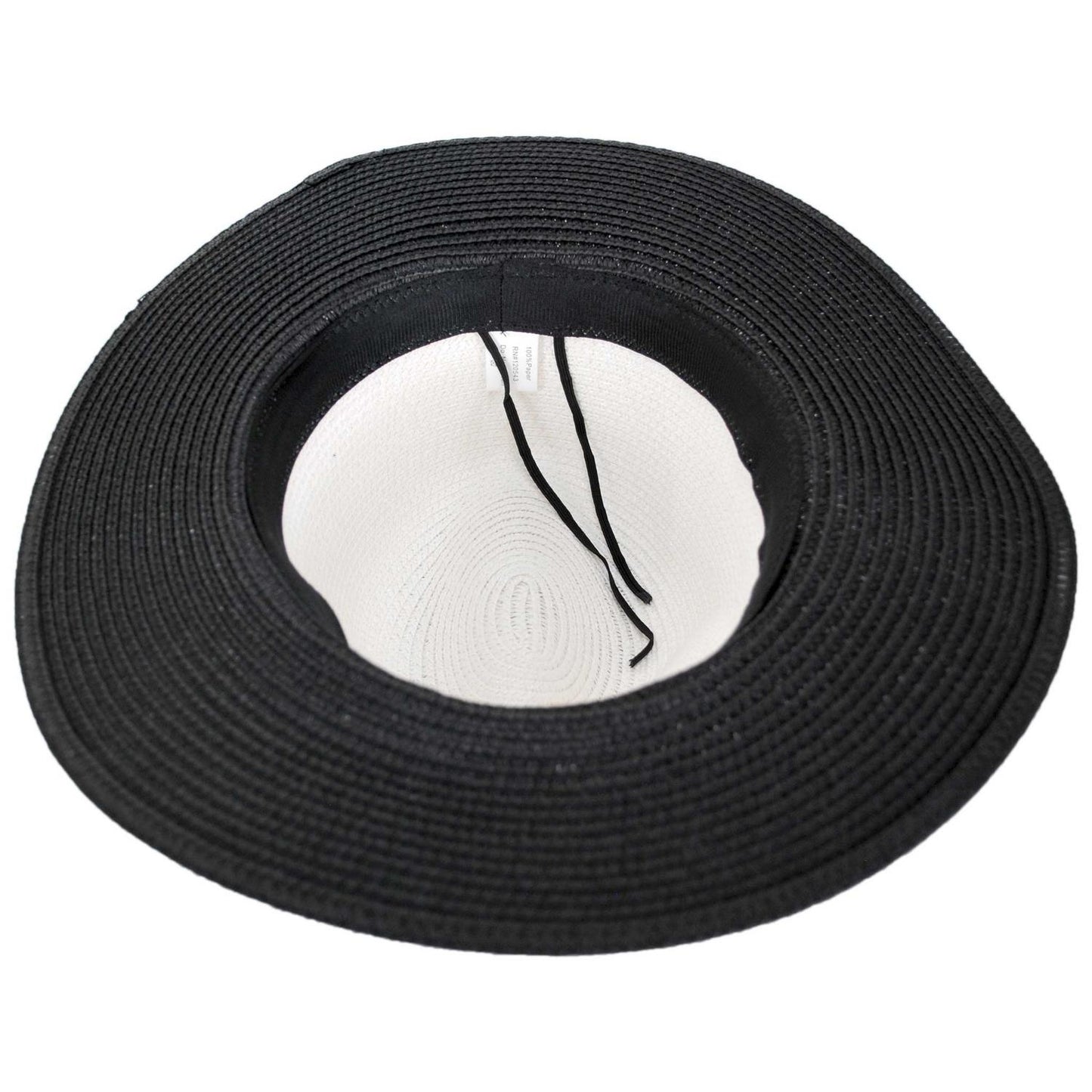 Jeanne Simmons | Two Tone Toyo Straw Fedora Hat | 101821 | under | BLACK