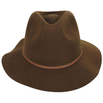 BRIXTON HATS | Wesley Packable Wool Felt Fedora Hat - Coffee | 135638COF | front | COFFEE