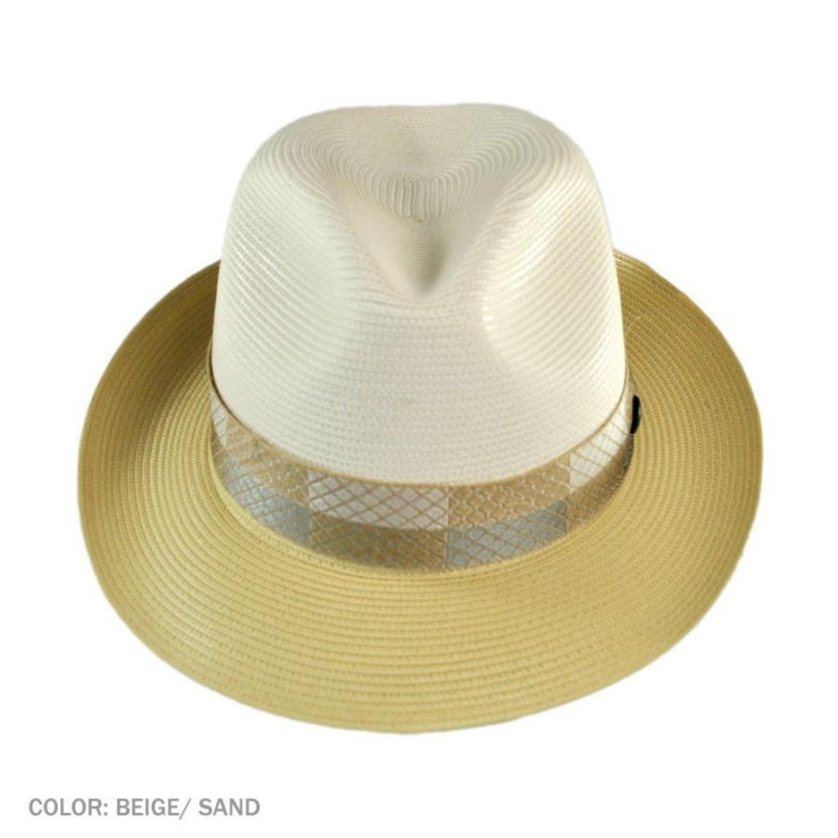 Stetson | Andover Florentine Milan Straw Fedora Hat | 126939 | profile | BEIGE/SAND