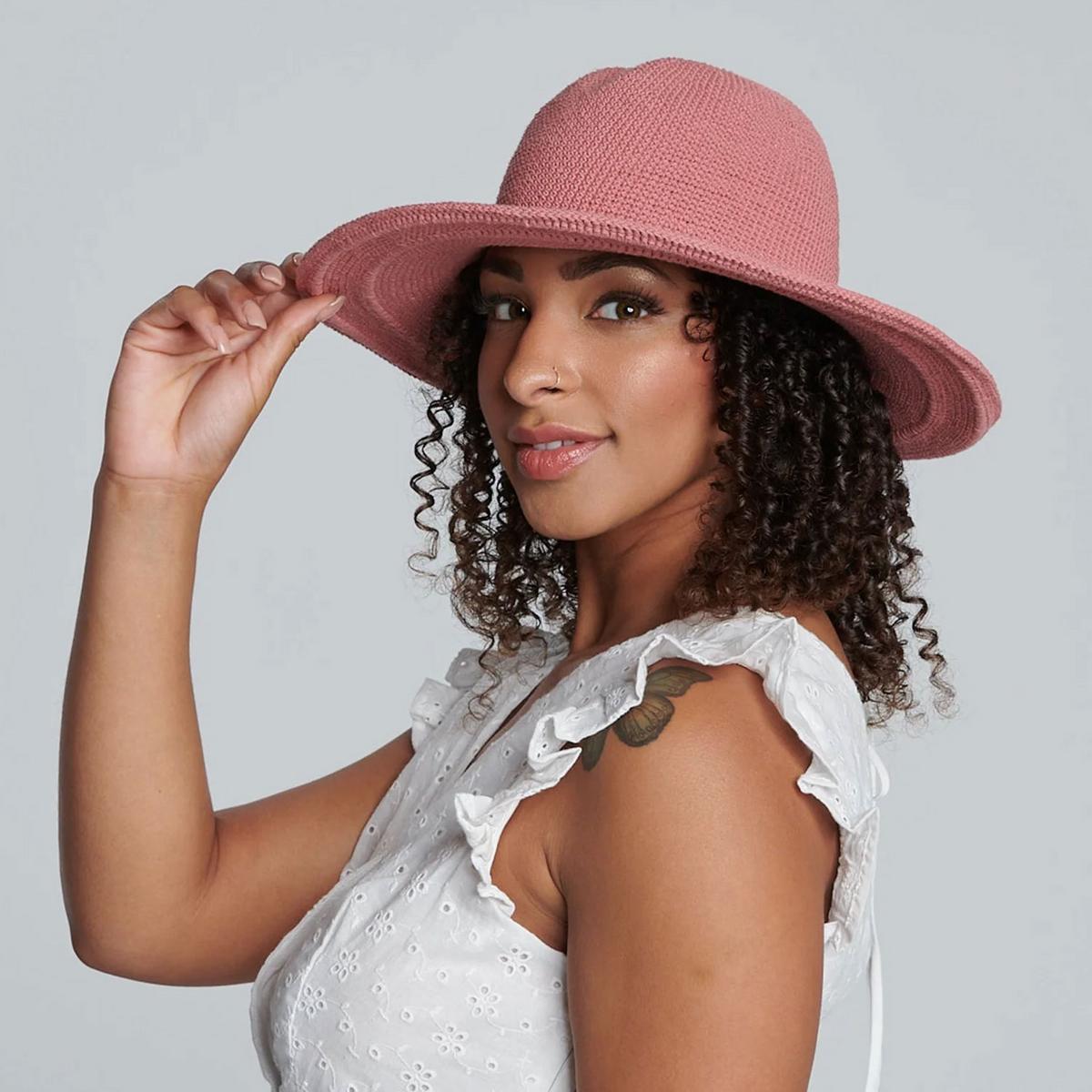 San Diego Hat Company | Bali Cotton Crochet Sun Hat  | 108934 | lsfone | ROSE