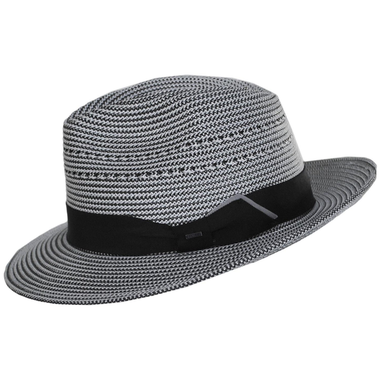 Bailey 1922 | Eli Vented Poly Straw Fedora Hat - Spring | 127751S | profile | BLACK