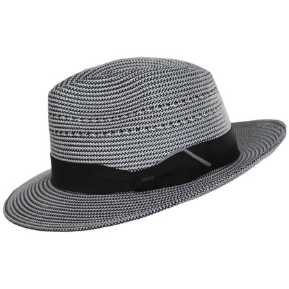 Bailey 1922 | Eli Vented Poly Straw Fedora Hat - Spring | 127751S | profile | BLACK