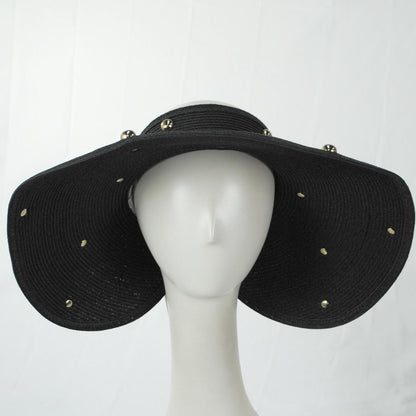 San Diego Hat Company | Ruth Ultrabraid Toyo Straw Roll Visor | 197309 | front | BLACK