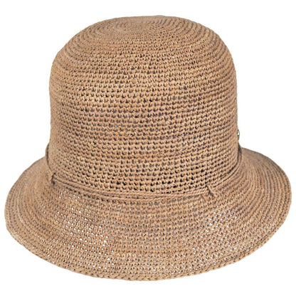 Helen Kaminski | Villa 6 Raffia Straw Cloche Hat | 120836 | front | NOUGAT