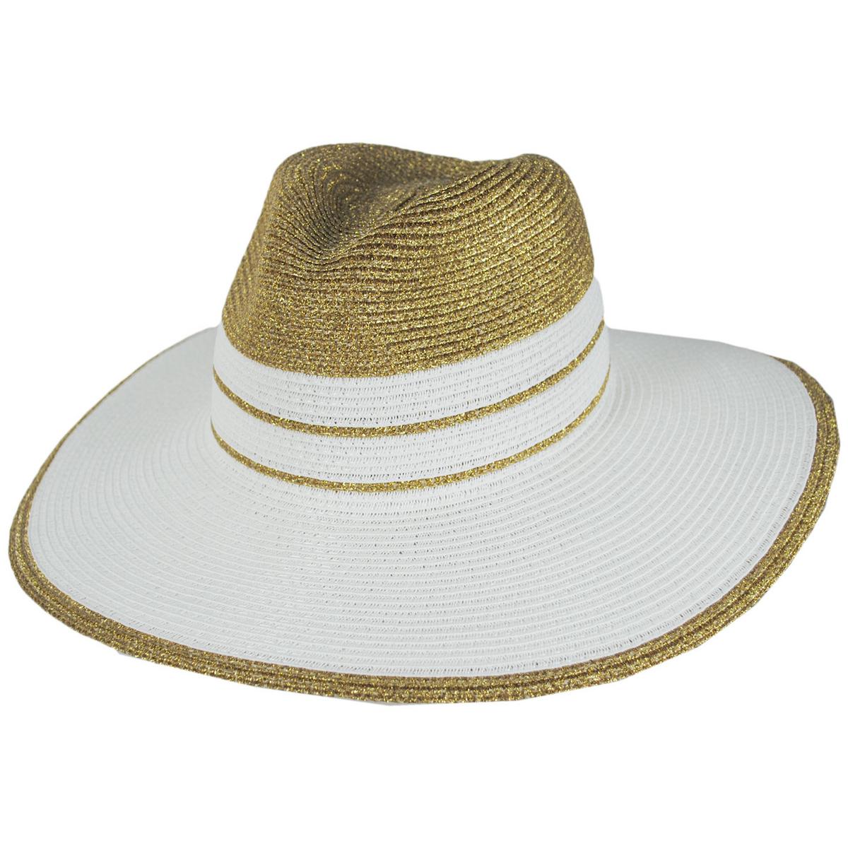 Physician Endorsed | Danielle Two-Tone Toyo Straw Fedora Hat | 102666 | lead | WHITE/GOLD