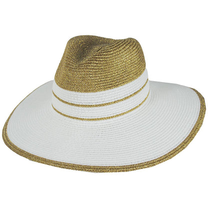 Physician Endorsed | Danielle Two-Tone Toyo Straw Fedora Hat | 102666 | lead | WHITE/GOLD