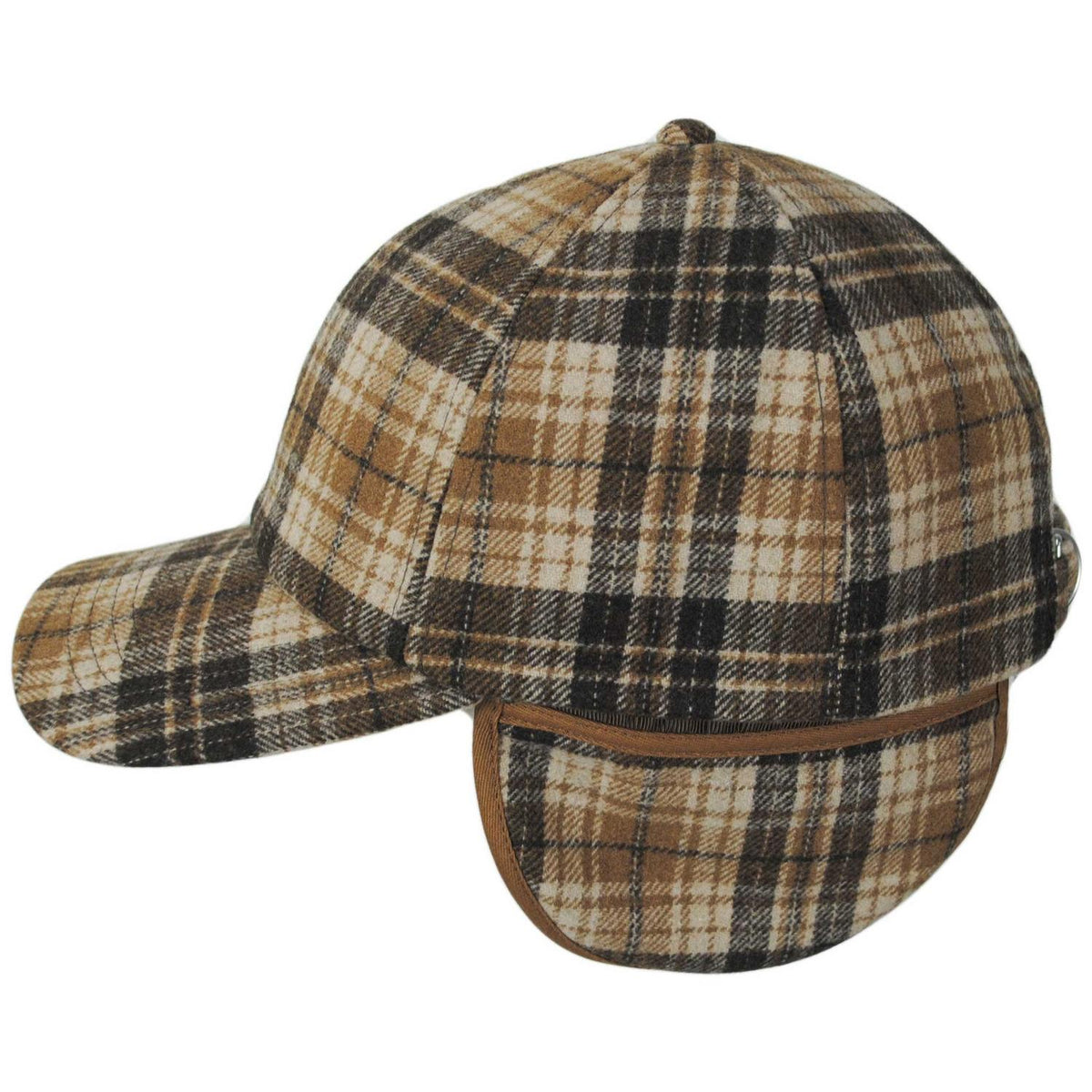 Kangol | Plaid Earflaps Strapback Baseball Cap | 201196 | profiletwo | TAN MULTI