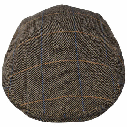 Jaxon Hats | Croydon Herringbone Plaid Wool Blend Ivy Cap | 167748 | front | TAN