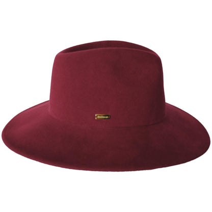 Betmar | Katie Wool Felt Safari Fedora Hat | 123175 | profile | CRIMSON